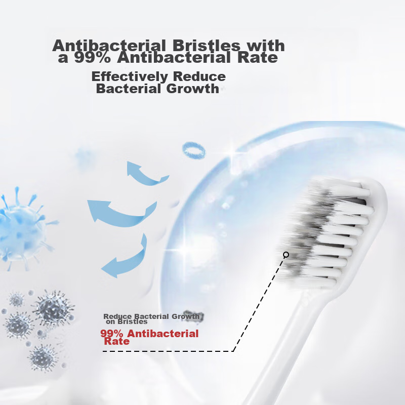 京东京造细丝护龈抗菌牙刷*10支装 超细高密植毛软毛成年人男女士专用