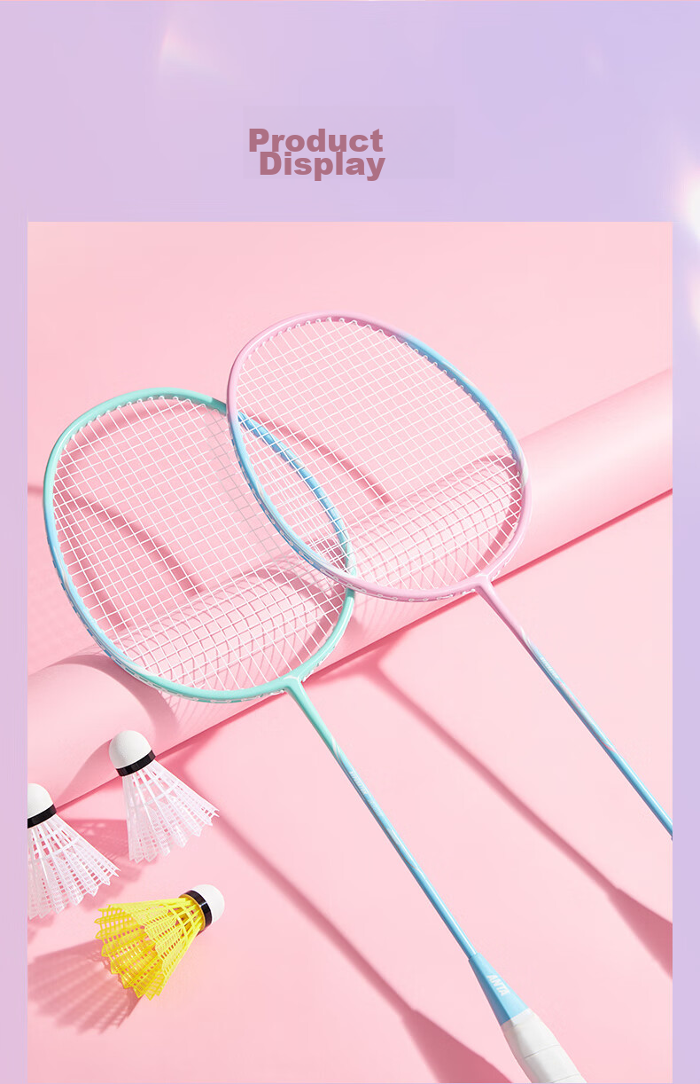ANTA Badminton Racket for Men And Women, Ultra-Light Carbon Fiber, Beginner Entry-Level Offensive And Defensive Racket Set, Two-Piece Gift Package 8