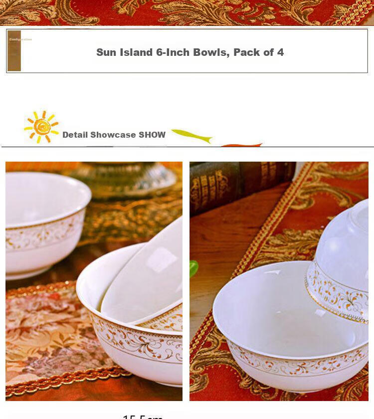 Haoya Jingdezhen 2025 Ceramic Bowl Set, Ceramic Household Rice Bowl, Gift-Giving Elegant, 6-Inch Noodle Bowl, Set of 4 3