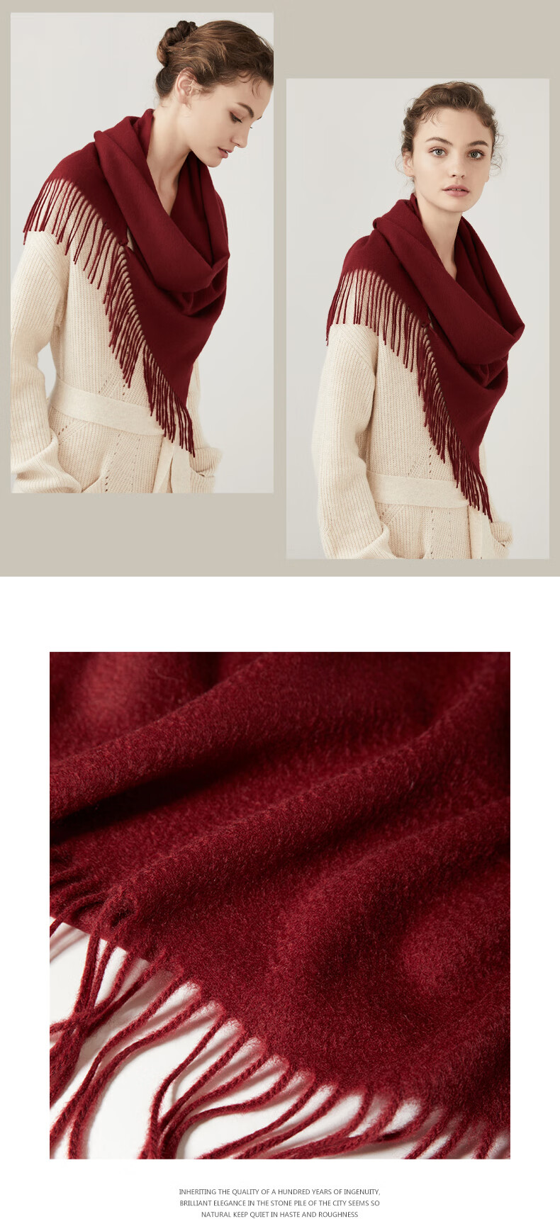 Hengyuanxiang Scarf for Women, Autumn And Winter Pure Wool Neck Warmer, Birthday Gift for Mothers And Elderly, Corporate Annual Meeting And National Day Festival Gift Box Set 18