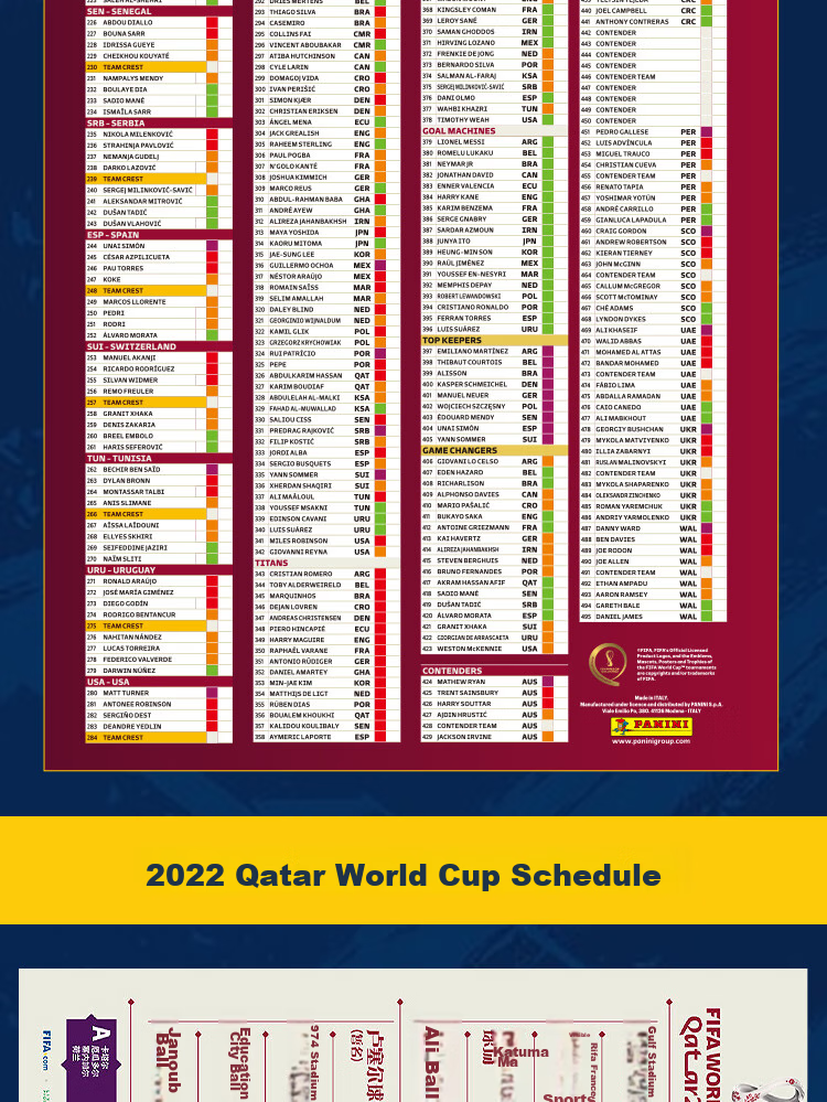 PANINI 2022 World Cup Official Player Card Pack - Full Box of 24 Packs 10