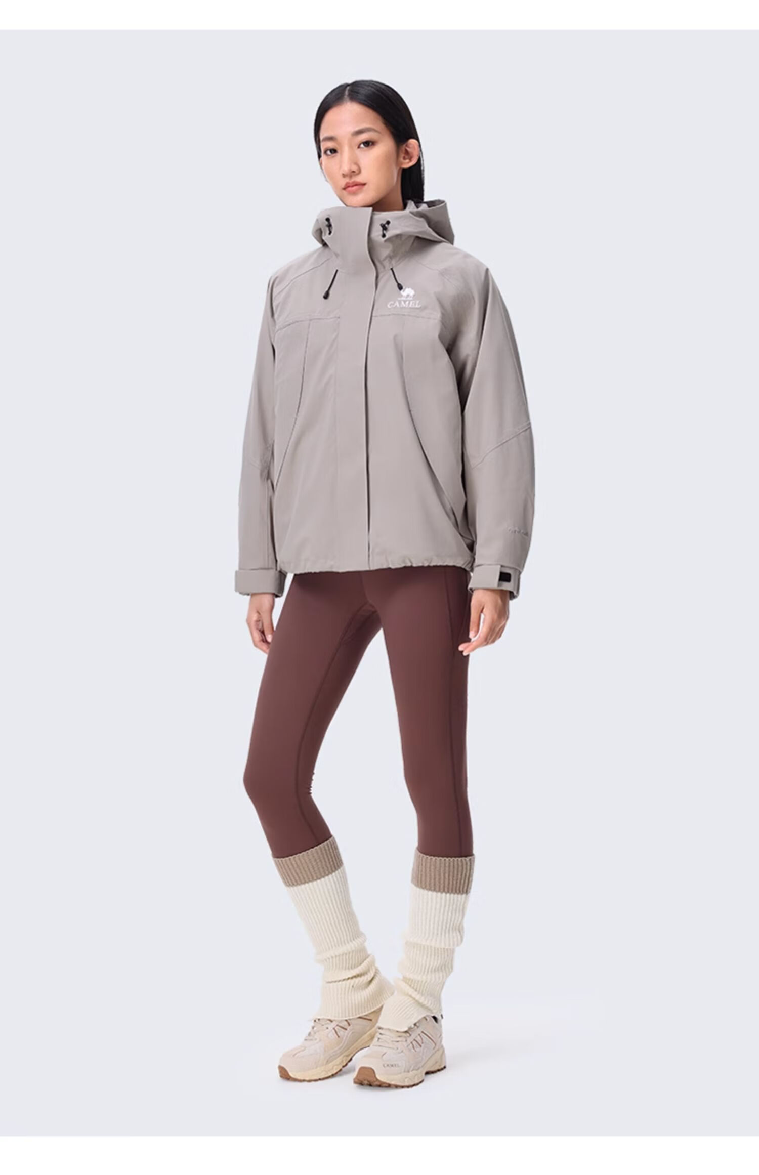 CAMEL Outdoor Jacket for Women, Three-In Waterproof, Windproof, And Warm Inner Liner, Sheepskin Coat, A24CATG706 22