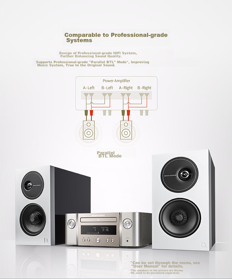 MARANTZ M-CR612 Speaker, HiFi Audiophile CD Player Two-In HEOS Lossless Music Streaming Wi-Fi/Bluetooth/Qplay/AirPlay2, Gold 6
