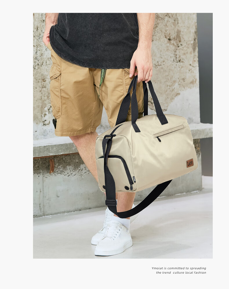 Lee Shoulder Bag for Men, Large Capacity Fitness Bag with Wet And Dry Separation, Travel Bag, Simple Crossbody Bag for Business Trips And Luggage Storage 10