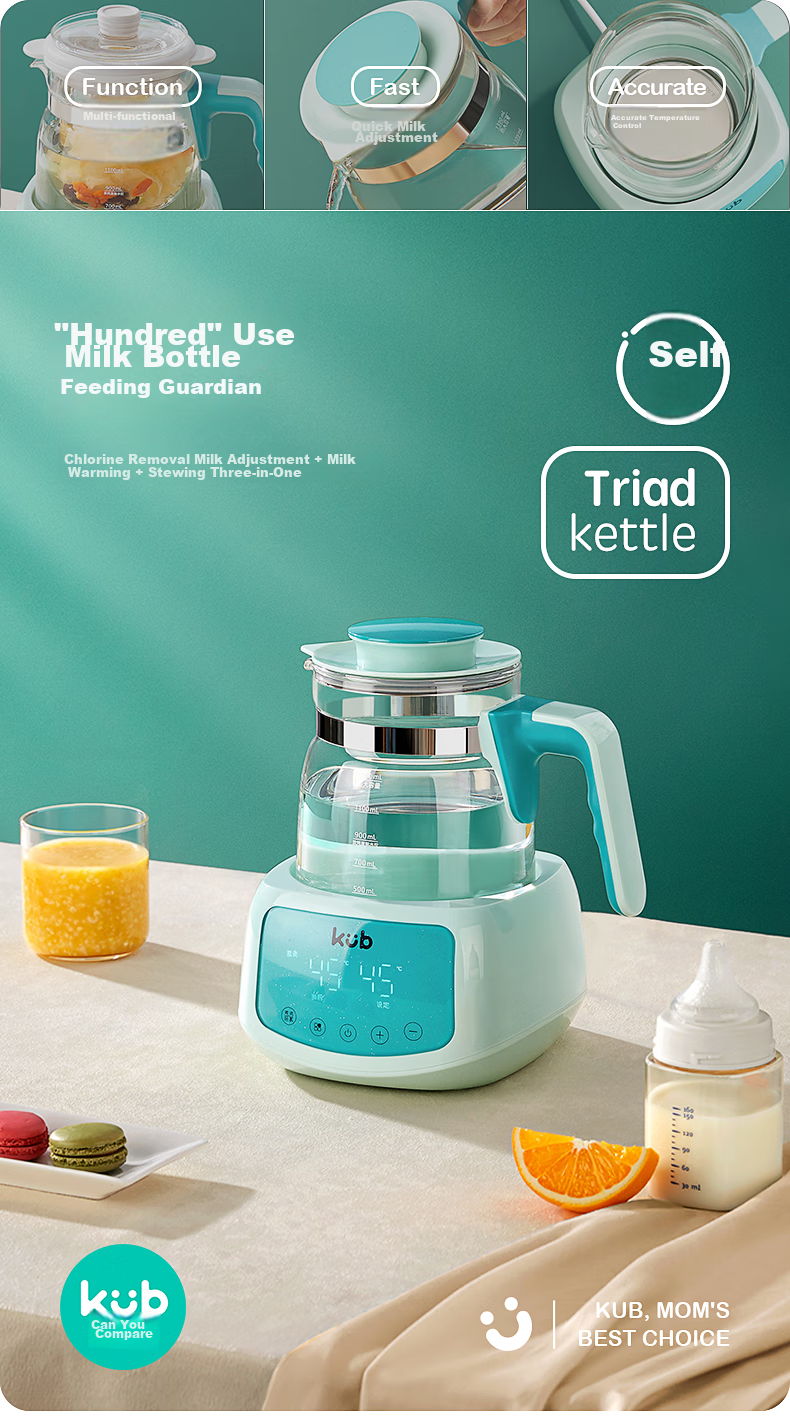 KUB Constant Temperature Hot Water Kettle Milk Maker Smart Milk Warmer Health Pot without Glue, Xindebai 1.3L 1
