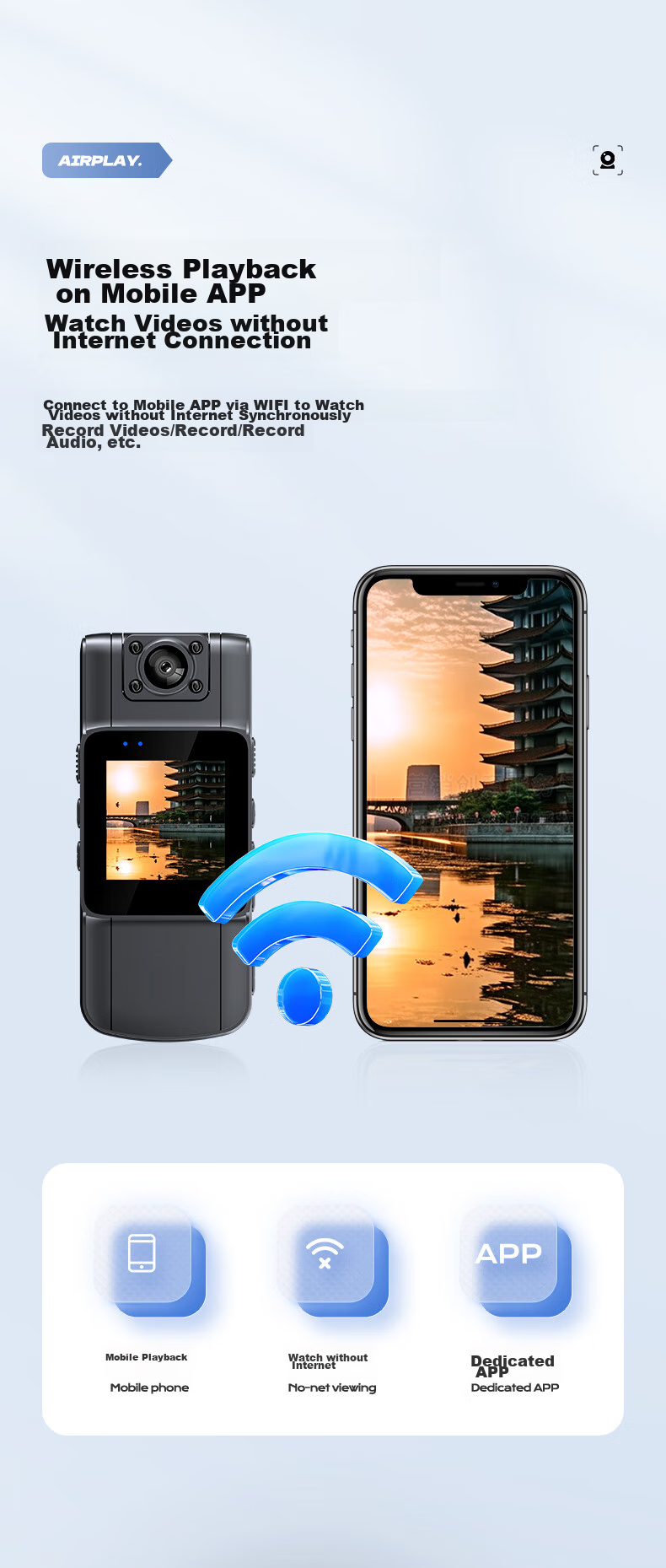 Mengduofu Body-Worn 4K High-Definition Law Enforcement Camera, Small Chest-Mounted Cycling Sports Camera for Meetings And Inspections 10