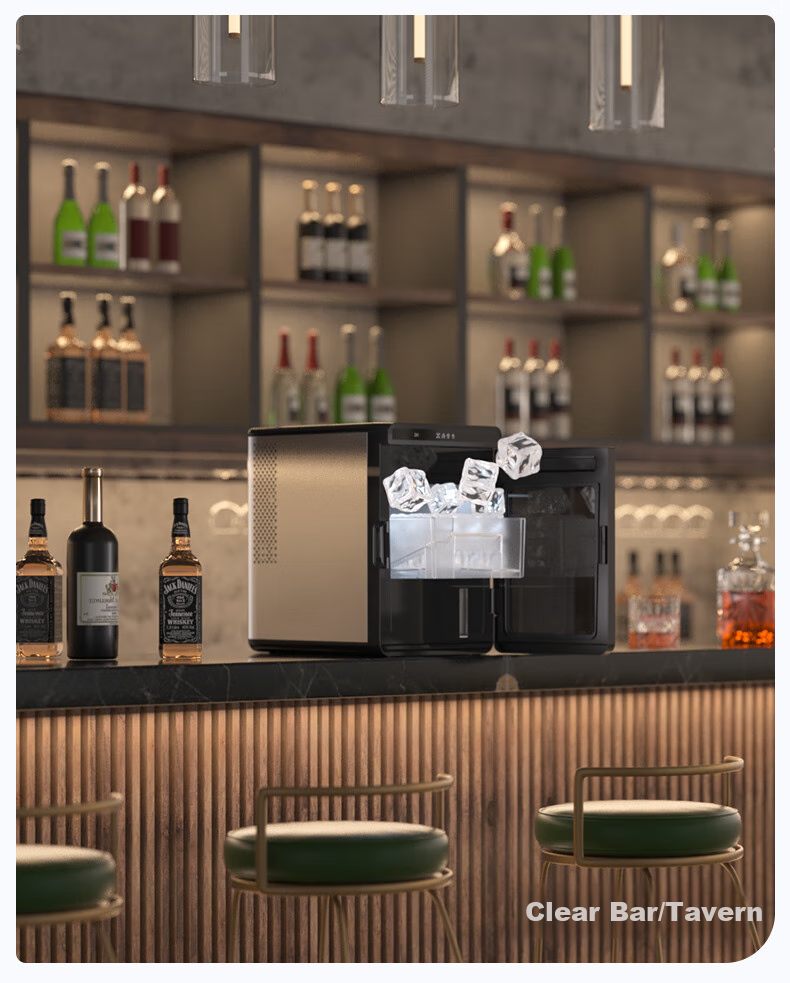 Hicon Ice Maker, Compact for Home And Commercial Use, Bar Cocktail Machine, Automatic Ice Maker for Office, Large Square Ice Plus Whiskey Solid Ice Cubes 12