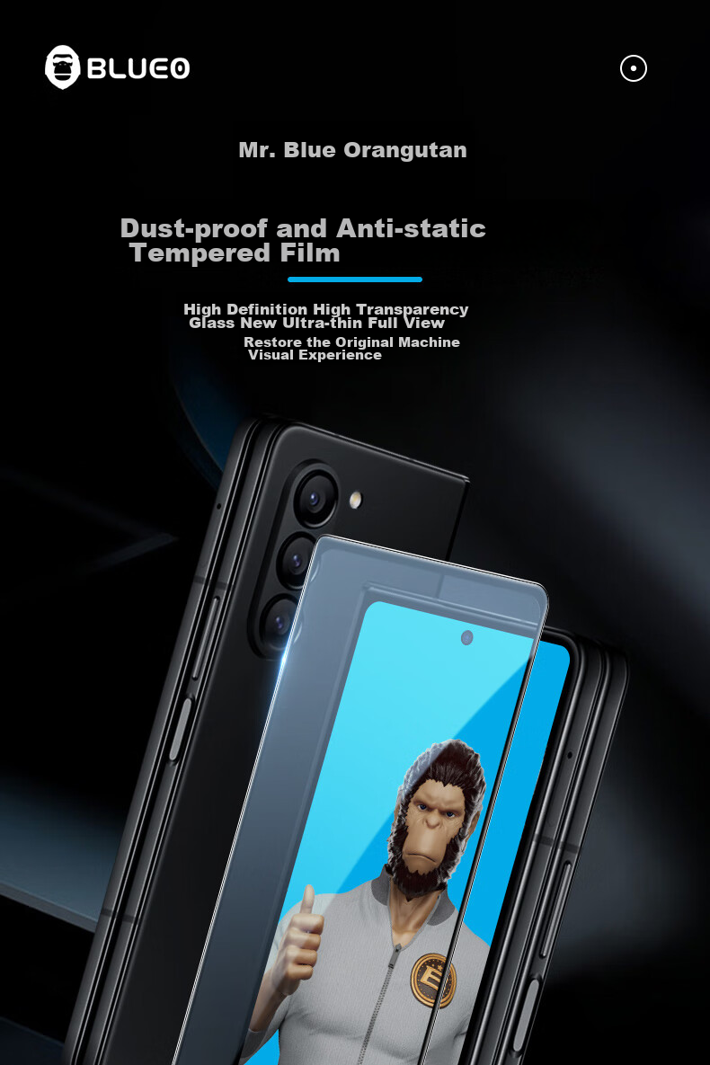 Lanxingxiansheng Tempered Glass Screen Protector for Samsung Galaxy Z Fold 5/fold5 TB Co-Branded Edition, Foldable Phone Protective Film, High-Definition Phone Screen Protector 2