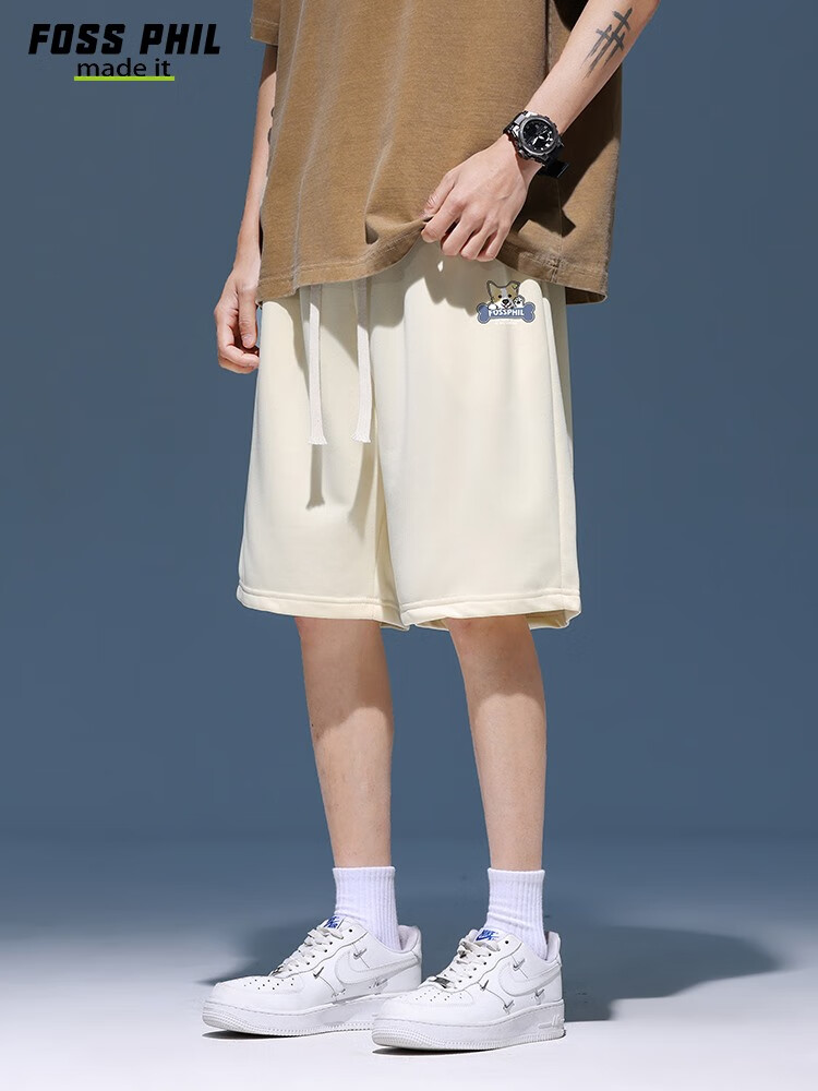 Foss Phil Men's Shorts, Summer Ice Silk Thin Casual Five-Point Pants, Loose Versatile Sports Trousers, FPD04 Black XL 13