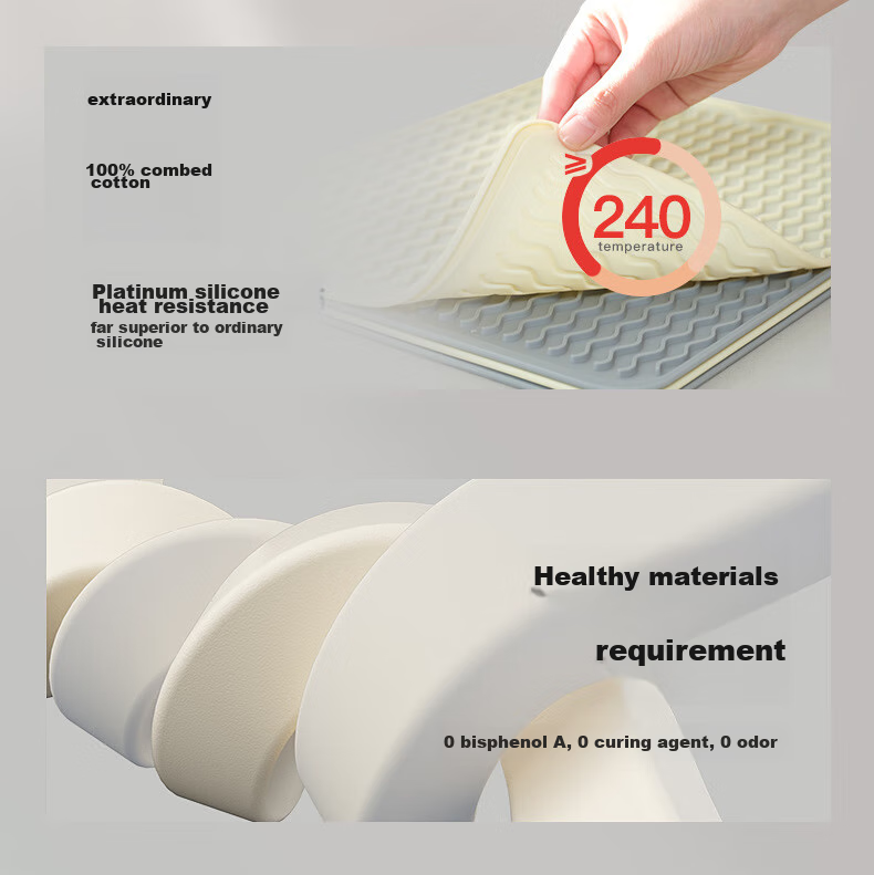 Qiqijia Silicone Draining Mat, Heat Insulation Pad, Kitchen Countertop Protector, Non-Slip Mat, Cutting Board Holder, Anti-Scalding Table Mat, Pot Holder 4