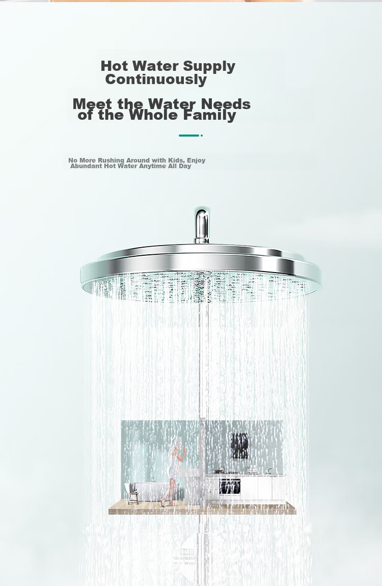 CHIGO Instant Electric Water Heater, 5500W Ultra-Thin Compact Kitchen Treasure, Constant Temperature, for Rental Apartments And Home Use, Bathing, KBR-F60_F60 5