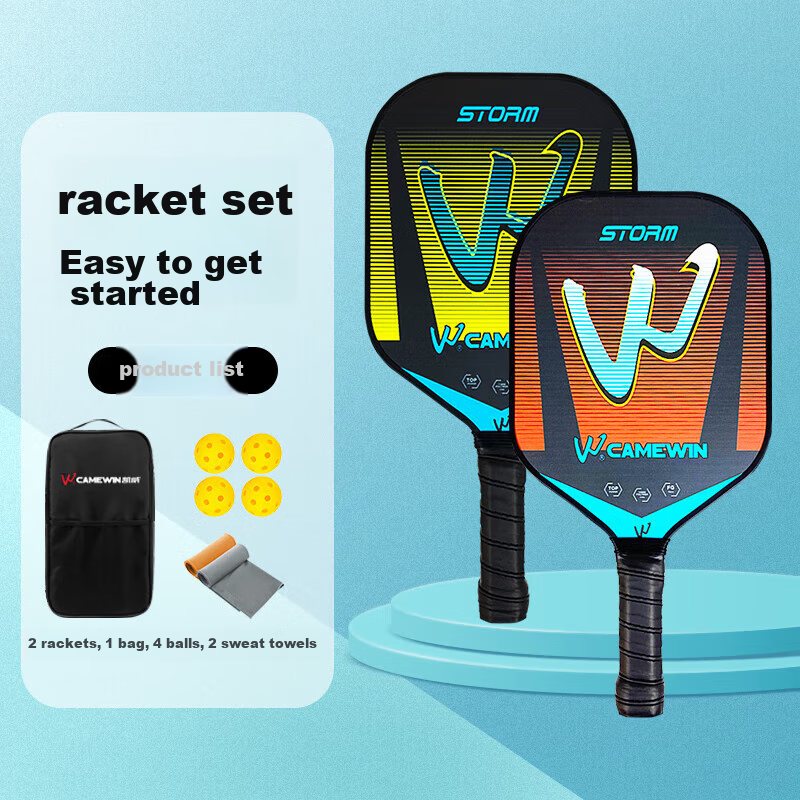 CAMEWIN Pickleball Paddle Set, Fiberglass Entry-Level Paddle, Parent-Child Interaction, Couples Partner, Double Paddle