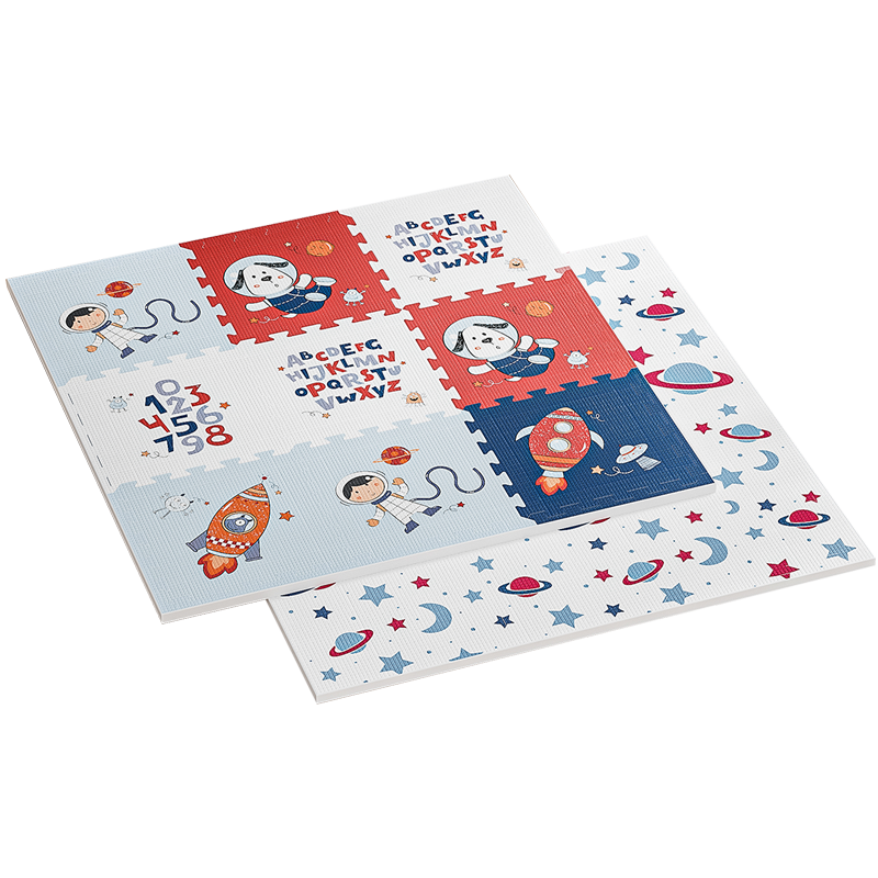 Beiboshi Babybox Crawling Mat, EPE Baby Anti-Fall Play Mat, Children's Interlocking Foam Floor Mat, 9 Pieces, 2CM Thick