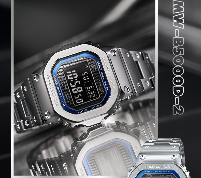 Casio Men's G-SHOCK Classic Small Square Small Silver Block Digital Watch, Japanese/Korean Style Gift Box Edition GMW-B5000D 10