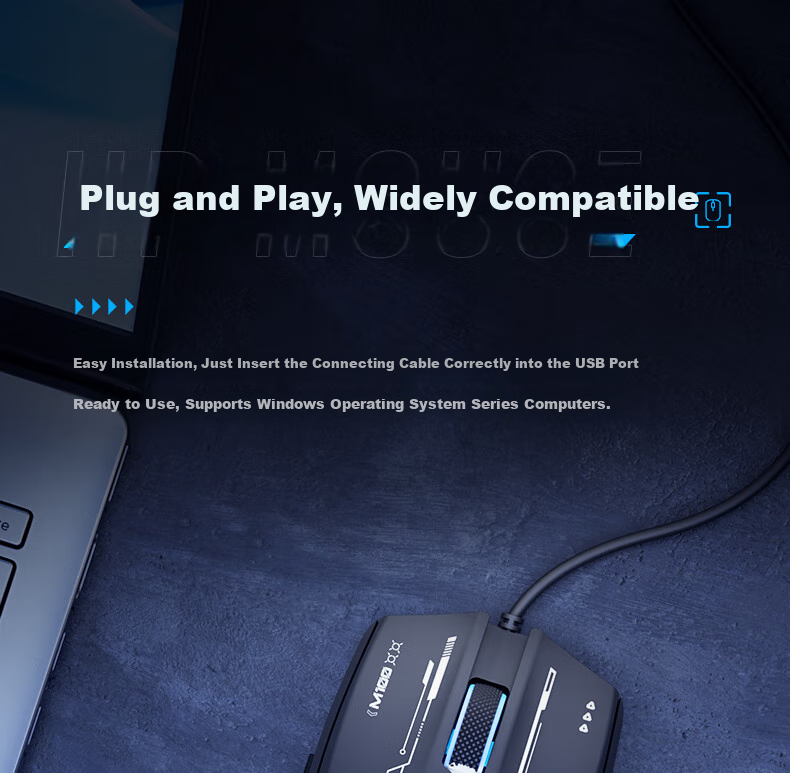 HP M100 Wired Gaming Mouse with RGB Breathing Light, Mechanical E-Sports Mouse for LOL, PUBG, CSGO, Laptop And Desktop Computer Office Universal, Black with Sound 12
