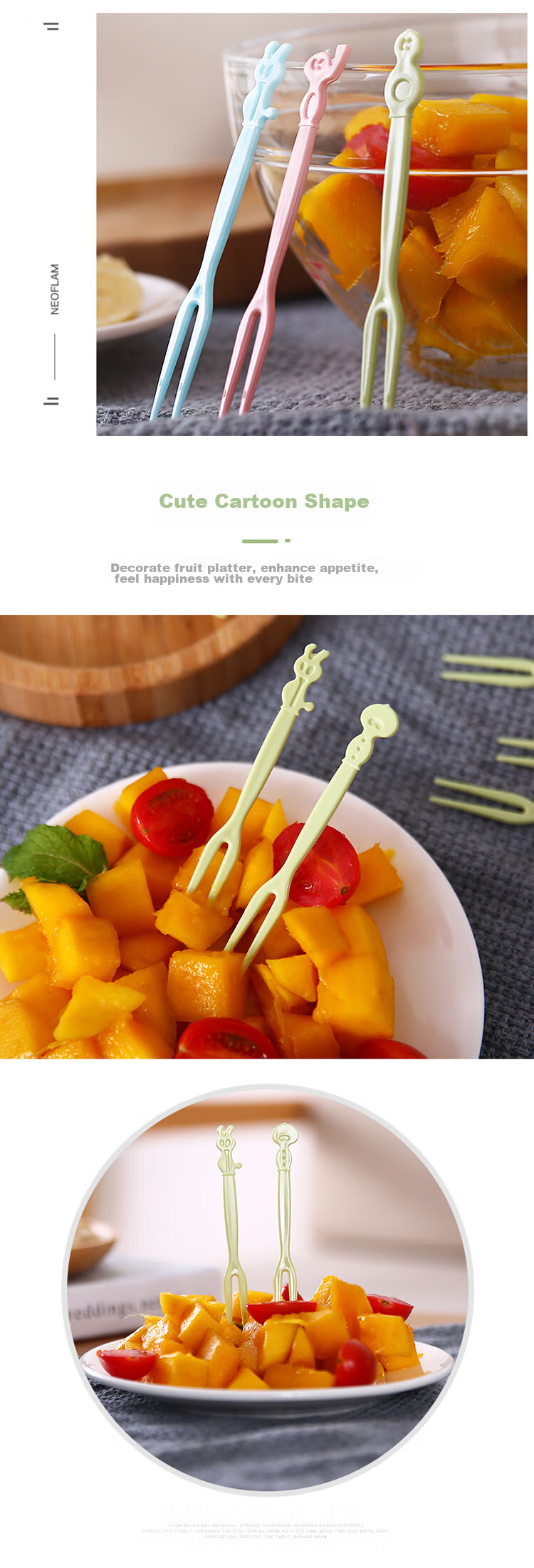 Xingfang Disposable Forks, 100-Piece Set, 50-Piece Set * 2 Boxes, Fruit Picks, Fruit Forks, Children's Cake Forks 5