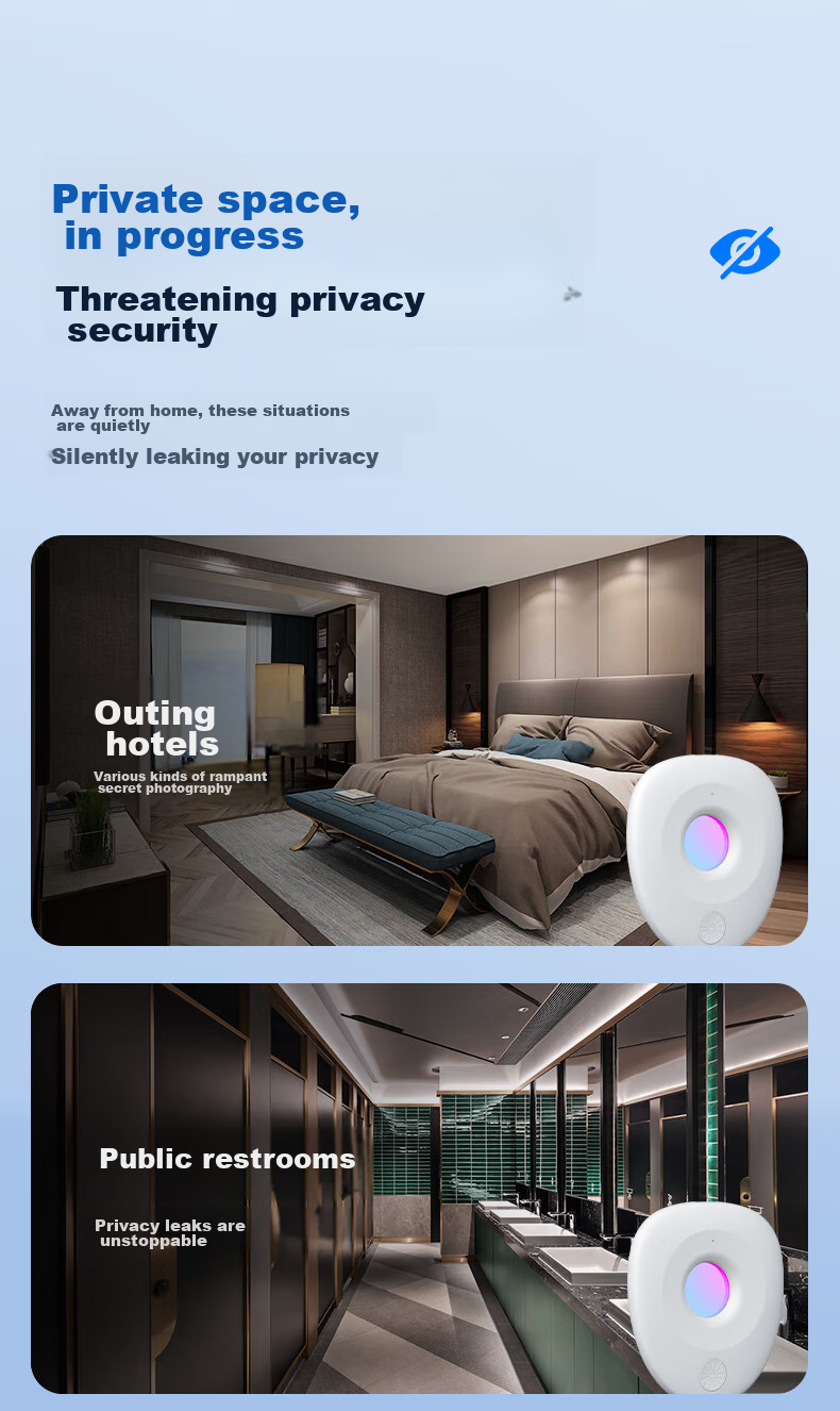 Pisen Hotel Camera Detector, Anti-Peeping Anti-Recording Rechargeable Small Infrared Scanning Camera Inspection Device Anti-Monitoring for Travel Suitable for Hotels And Guesthouses, Black 4