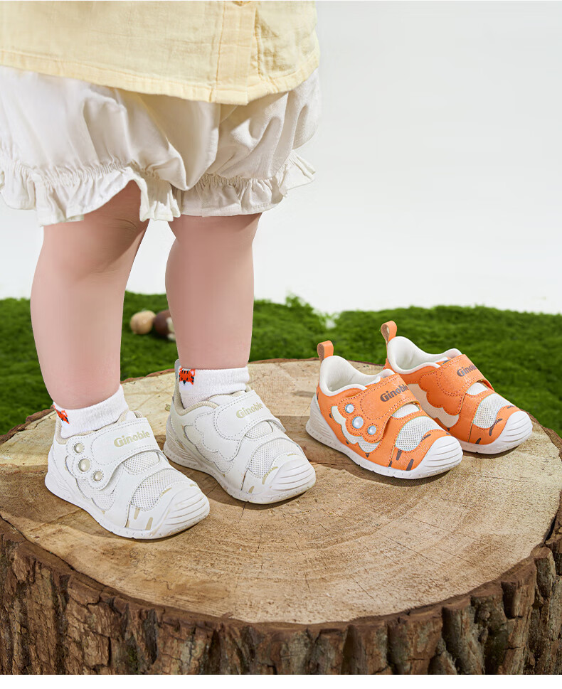 Ginoble Toddler Shoes, Baby Summer Mesh Shoes, for 8-18 Months, Boys And Girls Functional Shoes, GB2438 Orange-Red/white 9