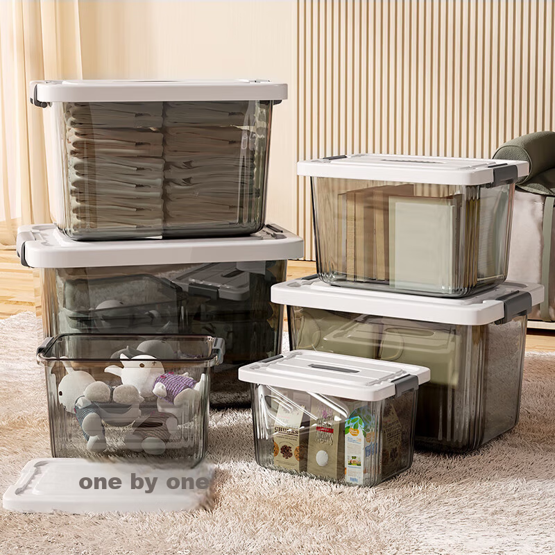 Jiadu Transparent Storage Box for Home And Car Use, Large Organizer Box for Clothes, Toys, And Miscellaneous Items, Plastic Container with Lid
