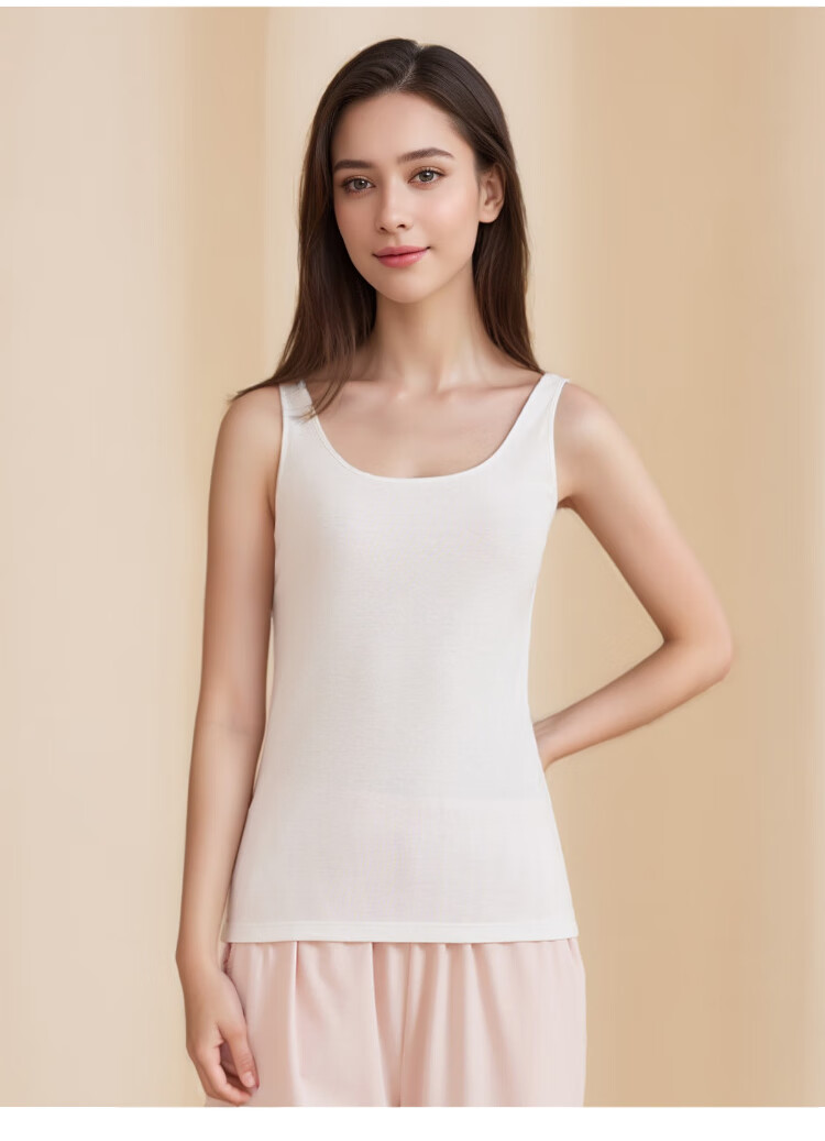 Yiershuang [3A Antibacterial] Women's Ribbed Tank Top Slim-Fit Undershirt, 1 Piece 23