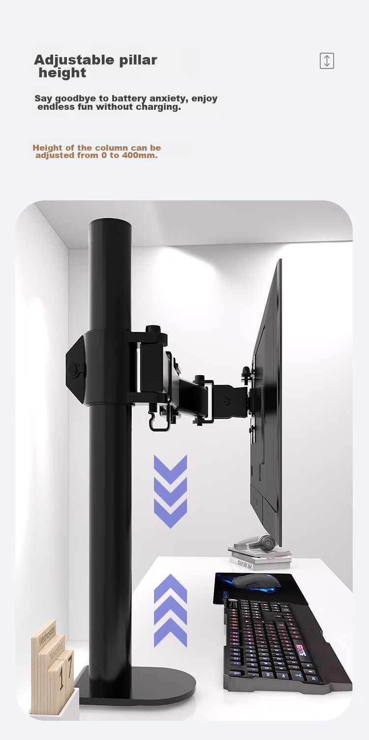 ATSCORE Dual Monitor Stand, Double-Screen Computer Mount with Holes, Desk Clip, Adjustable Height Support, Monitor Riser, Screen Bracket for Left And Right Dual Screens, 10-32 Inches 8