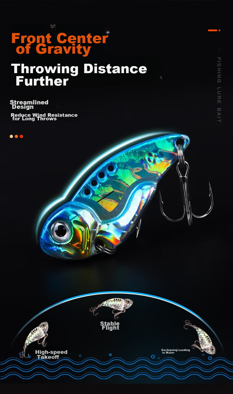 Xionghuo Lure VIB Metal Artificial Bait Set Mixed Long-Casting Hard Bait Full Swimming Layer Iron Plate 10g (Pack of 10) 5