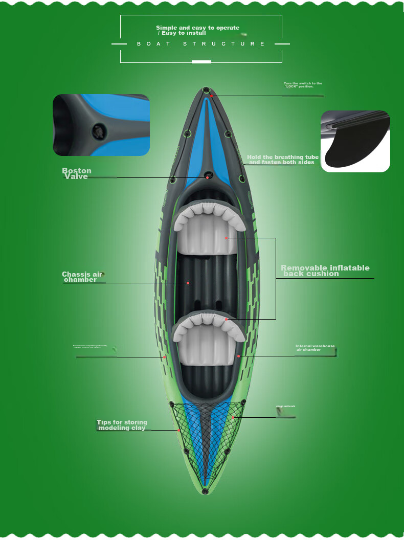 INTEX Challenger Two-Person Inflatable Boat, Thickened Rafting Kayak, Single Or Double Fishing Boat, Wear-Resistant Assault Boat 68306 20
