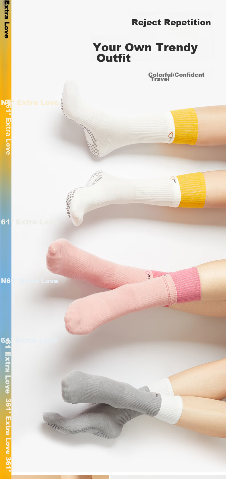 361° Sports Long Socks, Yoga Non-Slip Socks, Fitness Indoor Floor Exercise Breathable Socks, Foot And Leg Protectio 8