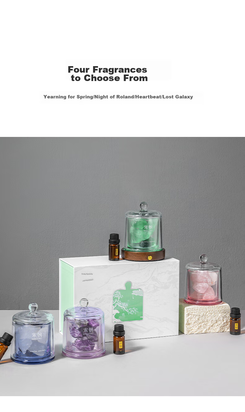 Songchao Linglong Cup Crystal Stone Incense Diffuser, Fragrance for Bedroom, Birthday Gift for Women, Wedding Gift, Mid-Autumn Festival Gift Box, Dark Night Orchid 8