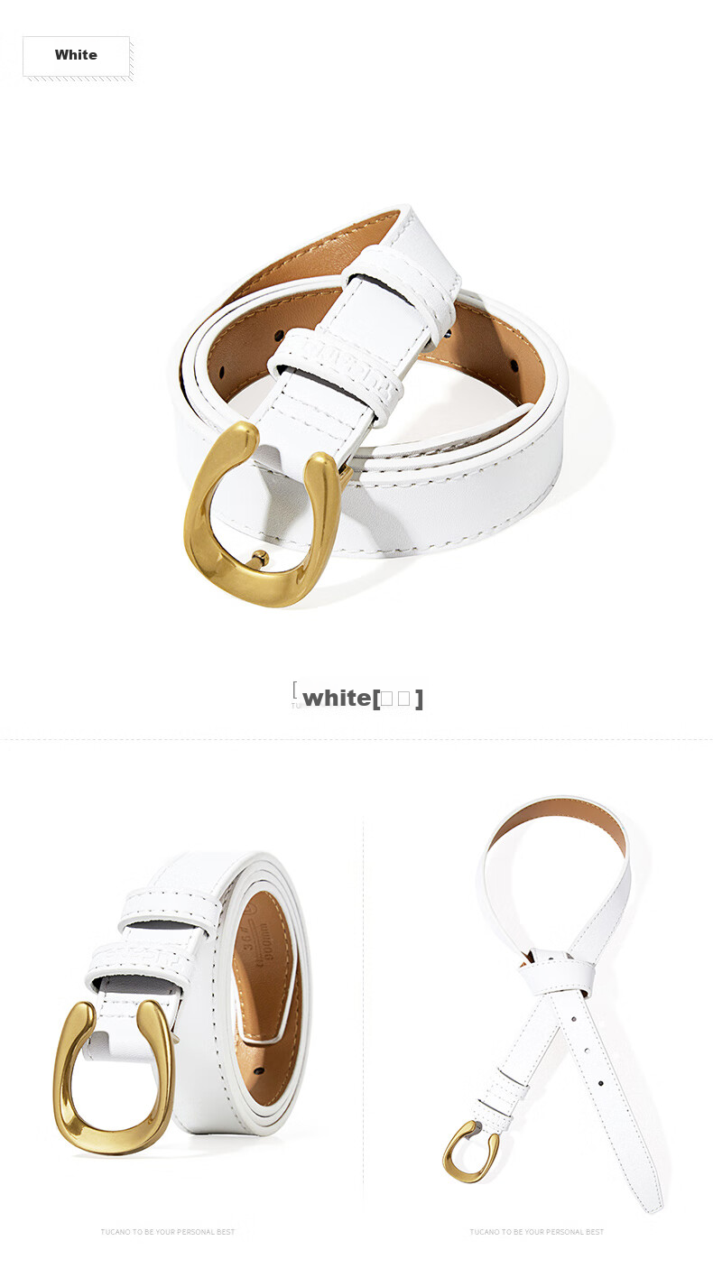 TUCANO Genuine Leather Belt with Pin Buckle for Women, Versatile Waistband, Fashionable Decorative Belt, Practical Birthday And 520 Gift 13