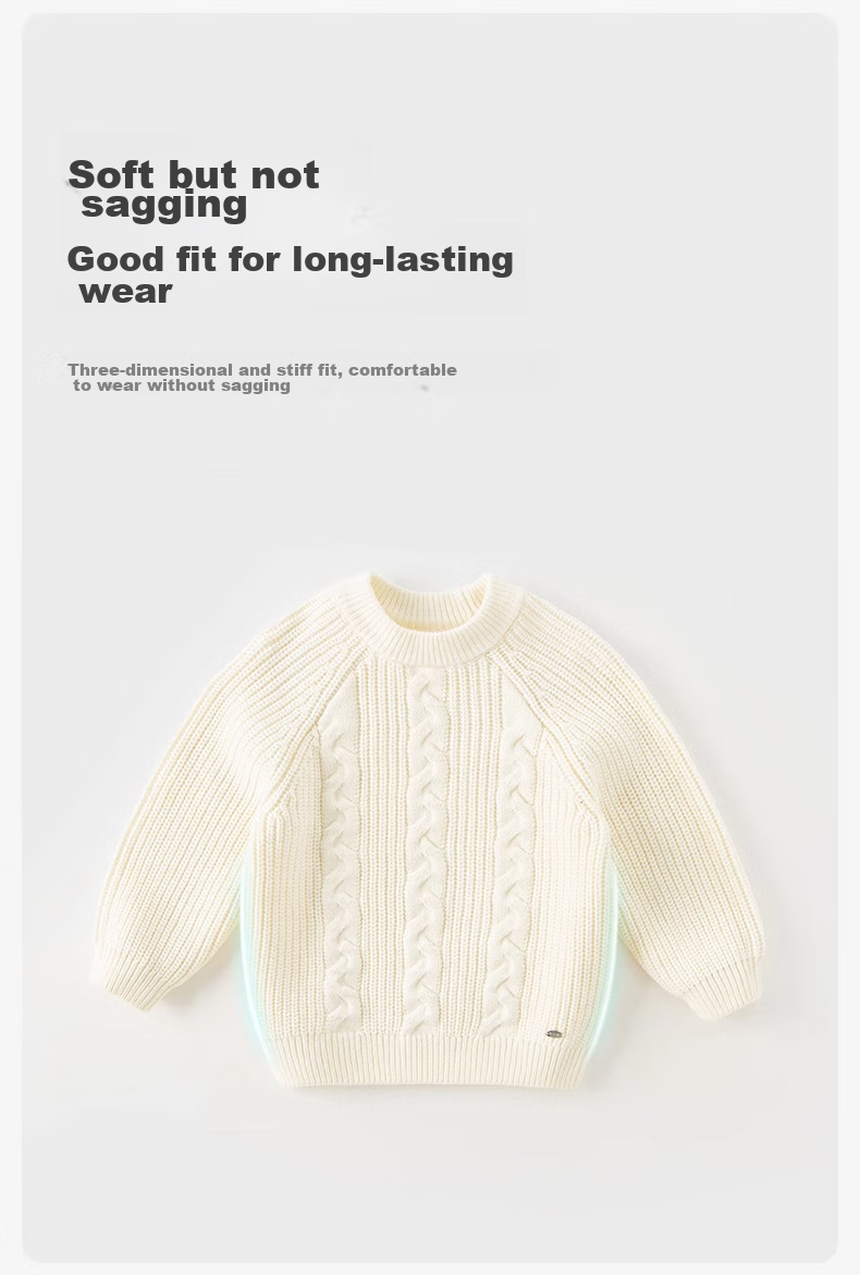 DAVE & BELLA Girls' Sweater Children's Red Knitwear Boys' Big Kids Girls' Baby White Kids Christmas New Year Clothing 3