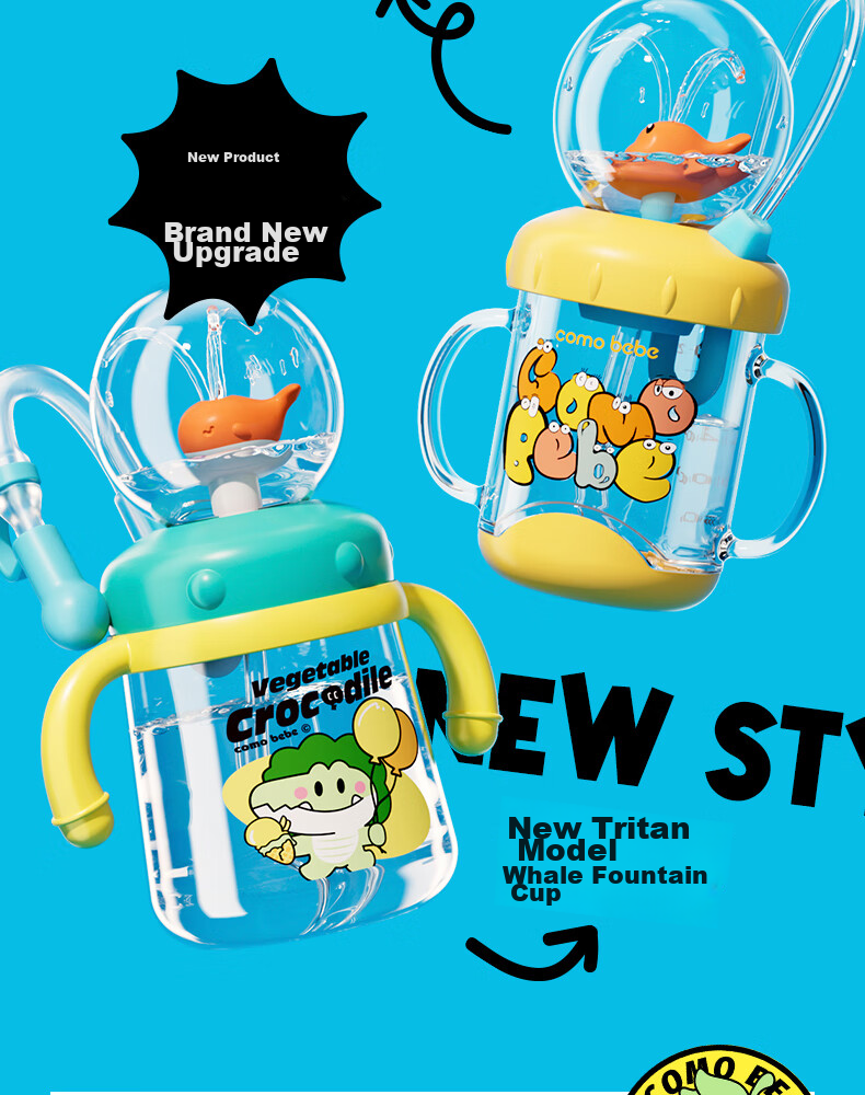 Comobebe Cute Diving Cup for Kindergarten Kids to Love Drinking Water, Children's Water Cup with Straw, Diving Cup, Fountain Cup 4