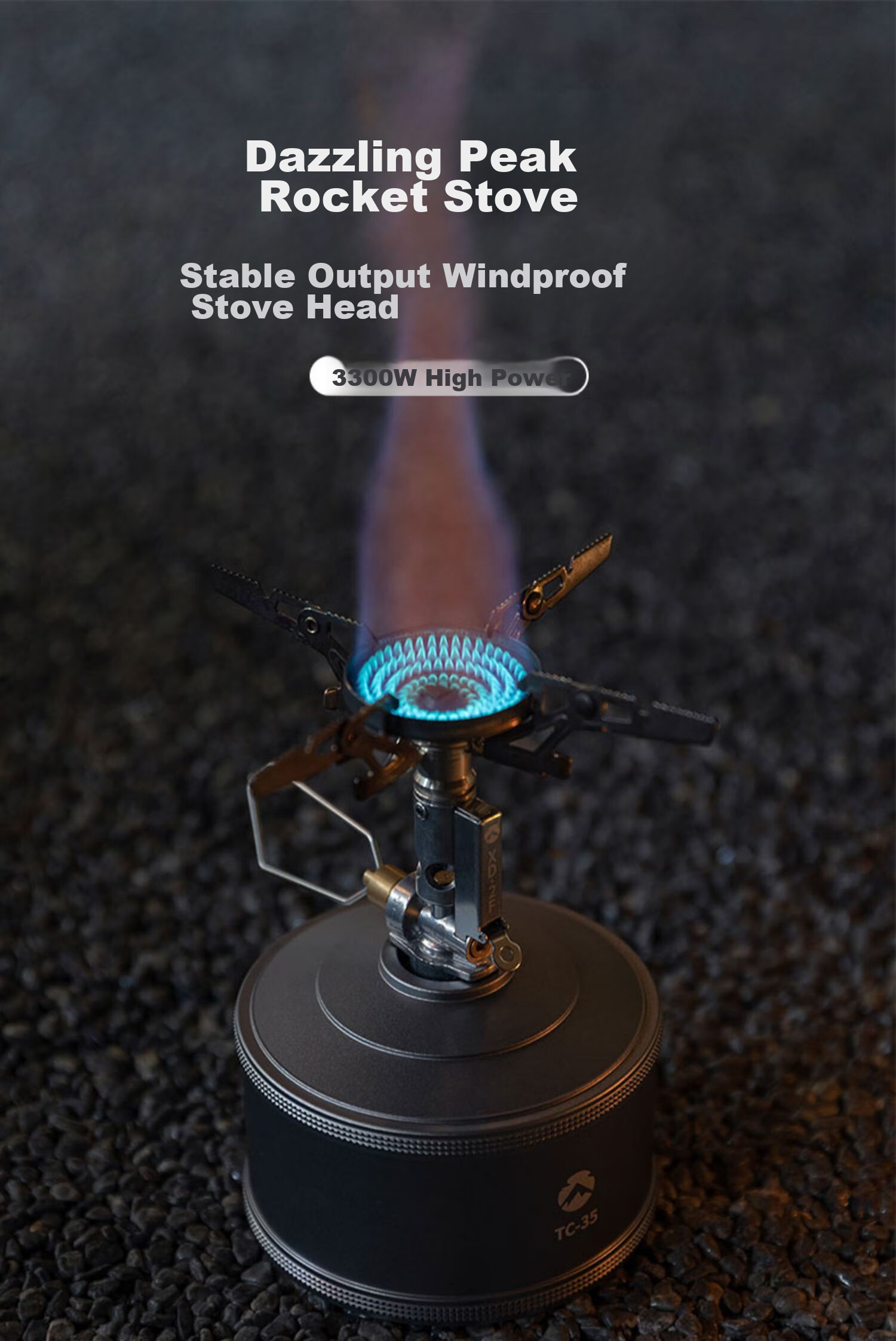 Keman Xuanfeng Rocket Stove Head, Outdoor Camping Picnic Cooking Stove, Portable Folding Gas Stove, High-Power Detachable Stove 1