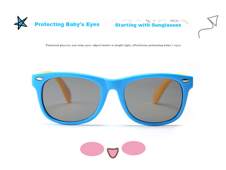 DRATRA Children's Polarized Sunglasses, Sunglasses for Boys And Girls, Baby Sun Protection, Silicone Cartoon Cute Trendy Color-Blocking Summer Style 2
