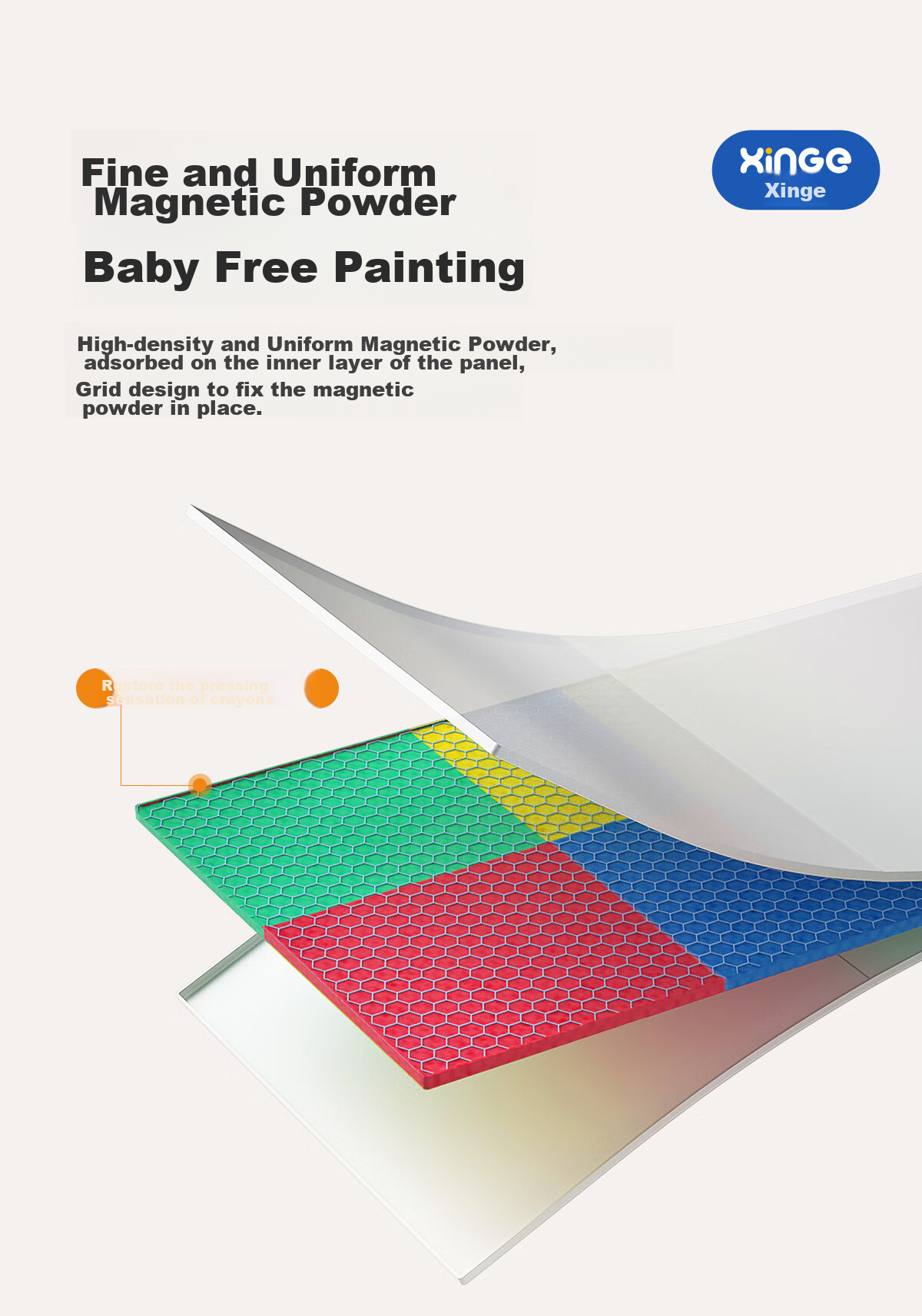 Xinge Magnetic Erasable Drawing Board for Children, DIY Painting And Doodling Board for Boys And Girls Aged 1-2 Colorful Baby Birthday Gift Early Education Toy for Infants Small Pink Size 7