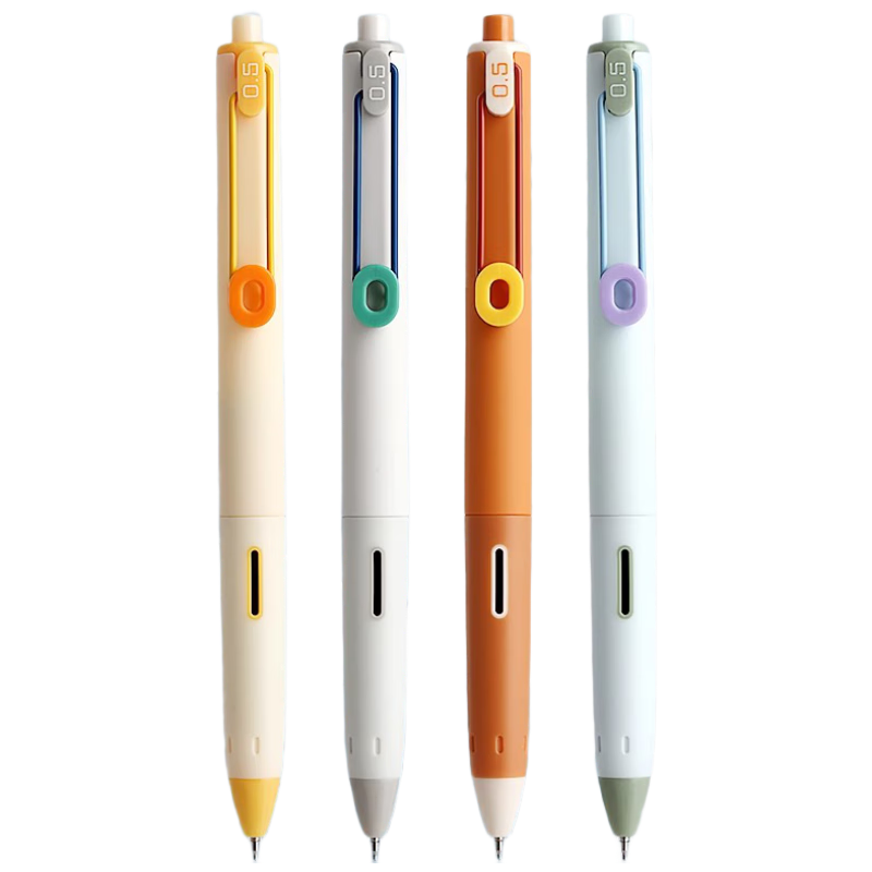 M&G Stationery, Happy Quiet Mute Retractable Gel Pen, 0.5mm Quick-Drying ST Black Signature Pen, Dopamine Large Capacity Student Pack of 12, AGPJ9611