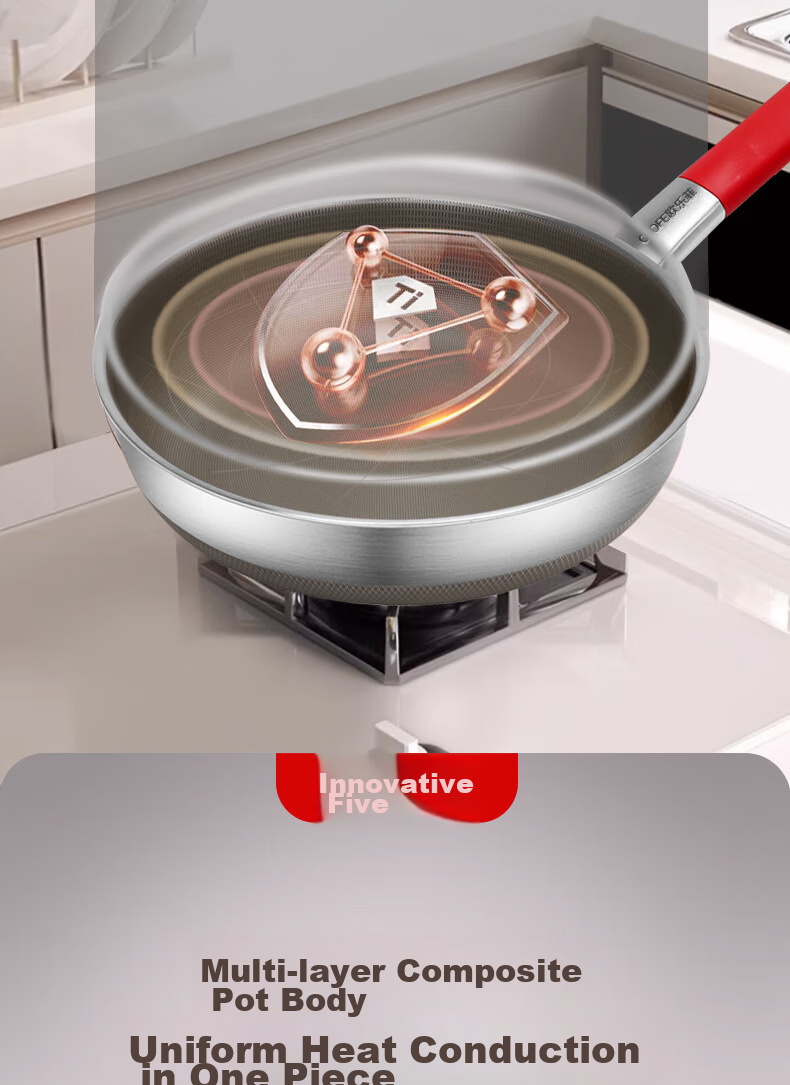 OLOFE Non-Coated Titanium Frying Pan, Titanium Flat Bottom Pan, Yin Zun Third Generation Non-Coated Baby Food Small Frying Pan, 28cm 19