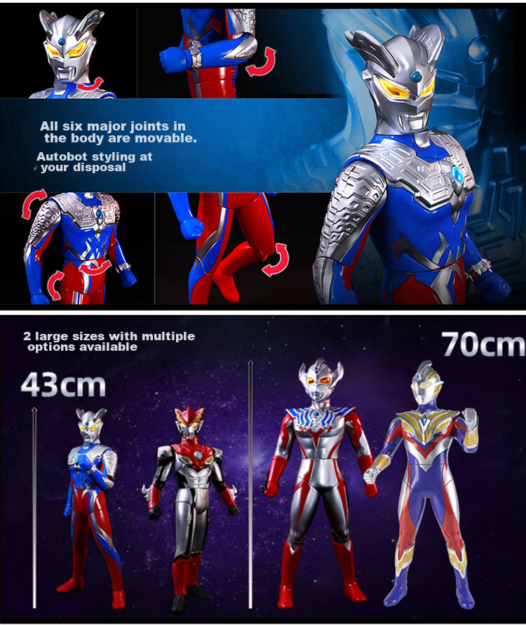 LDCX Children's Toy, Large-Sized Sound And Light-Emitting Action Figure for Boys, Birthday Gift, Ultraman Zeta Gift Box 4