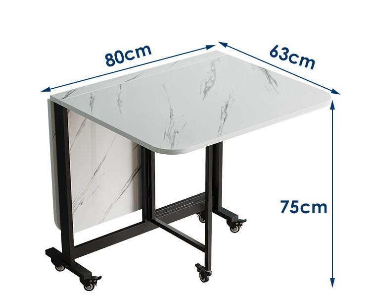 KULIN Folding Dining Table, Compact Size, Mobile Eating Table, Multi-Functional Extendable Ultra-Thin Square Table for Home Use, White, 1.2 Meters 18
