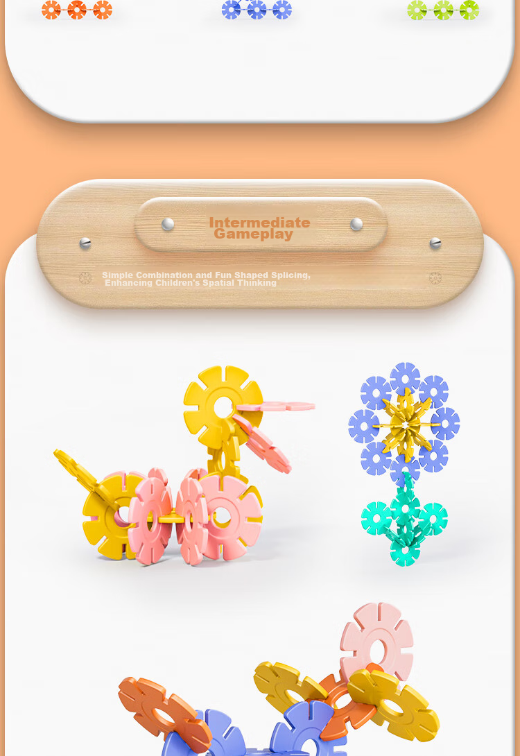 Babibu 1000 Thick Snowflake Pieces, 3D Building Blocks, Children's Toy for Boys And Girls Aged 3-6, Birthday Gift 11