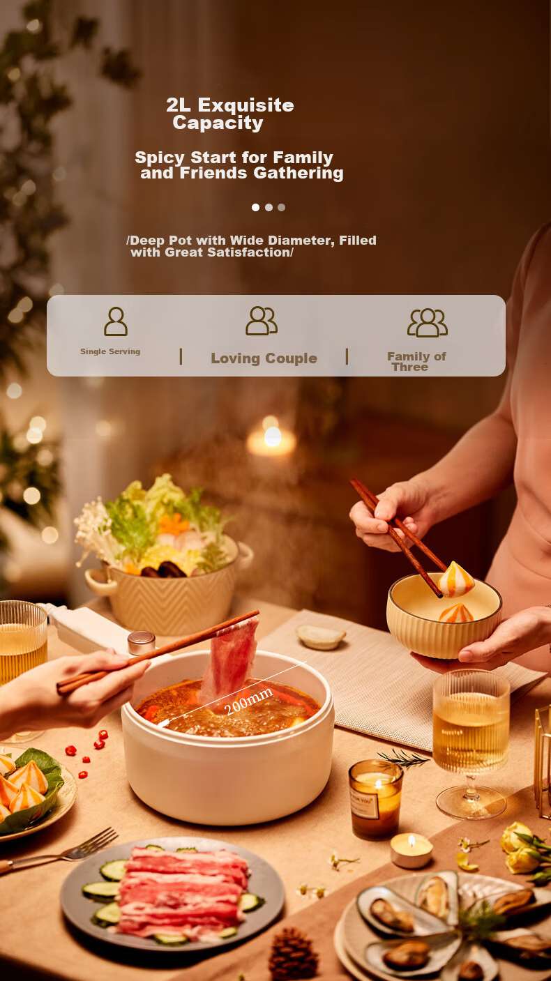 Bear Electric Cooking Pot, Multi-Functional Steamer And Hot Pot for Instant Noodles, Dorm Small Electric Pot 2.5L All-In Steaming And Cooking with Steamer Basket, Electric Steamer Pot for Steaming, Boiling, Frying And Stir-Frying DRG-Q25W2 5
