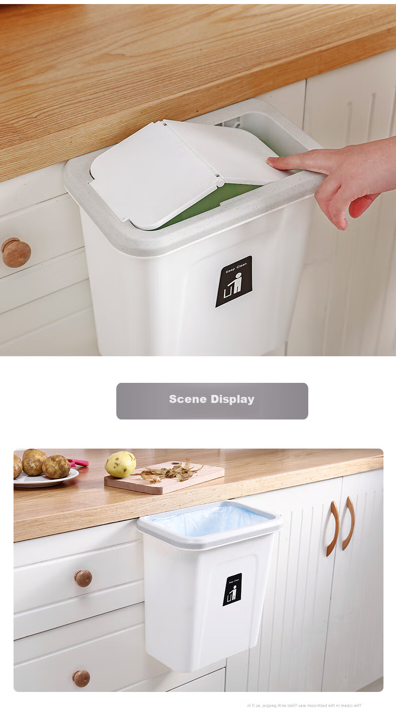 Meilixin Desktop Trash Can, 2.6L, Nordic Round Mini Trash Can, Japanese Simple Creative Garbage Bin, Yellow, 1 Pack 7