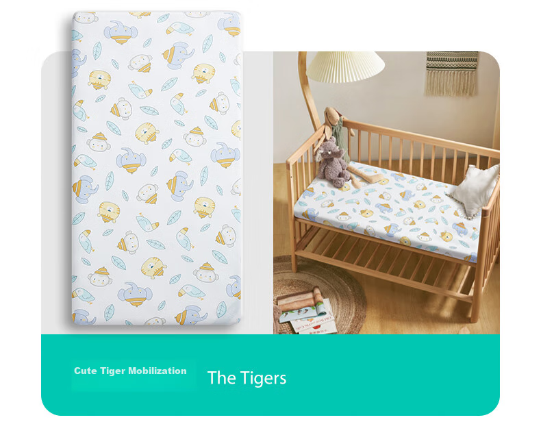 KUB Baby Crib Sheet, Pure Cotton Breathable, Infant Bed Cover, Non-Slip Class A Baby Bed Sheet - Hani Xiaoxiang 65cm 17