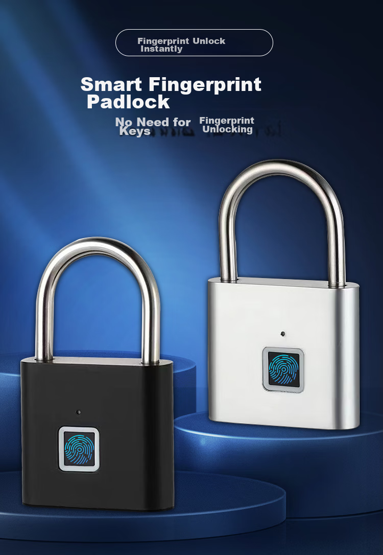 GSON GSON Smart Fingerprint Padlock for Warehouse, Dormitory, Courtyard Gate, Security Anti-Theft Anti-Freezing Electronic Lock 1