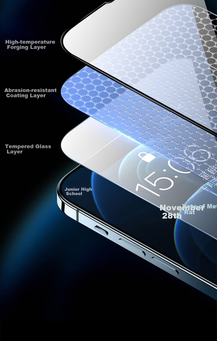 ESCASE IPhone 13/13 Pro/14 Tempered Glass Screen Protector, IPhone 13/13 Pro Phone Protective Film, Transparent High-Definition Anti-White Edge Non-Full Coverage Glass Front Protective Film 2