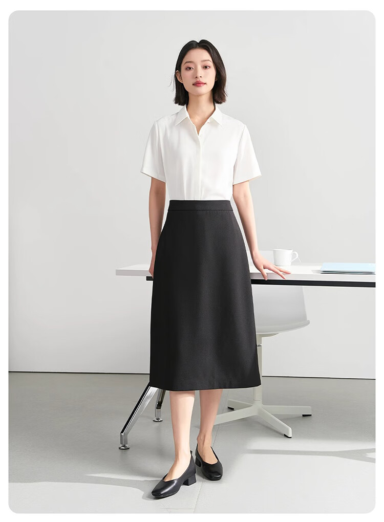 Bodexiaojie Blue Professional Short-Sleeve Blouse for Women, Summer Public Exam Interview Chiffon Top, Commuter Outfit Formal Shirt, Blue, XL 18