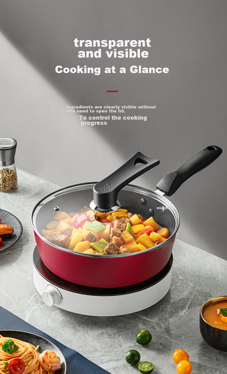 COOKER KING Glass Lid with Handle, 28cm, 304 Stainless Steel Edging, Suitable for Wok, Frying Pan, Hot Pot, Steamer, Shatterproof 6
