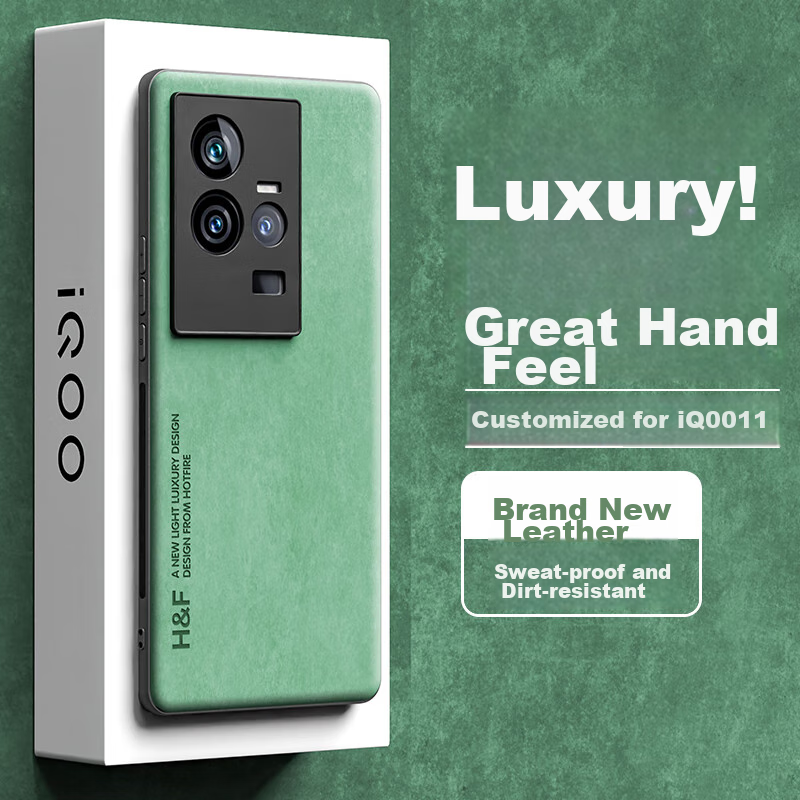 HotFire Phone Case for Vivo IQOO 11, Protective Cover for Vivo IQOO 11/11s, Upgraded Skin-Like Lambskin Matte Lens Full Protection Silicone Case for Men And Women - Dark Night Gree