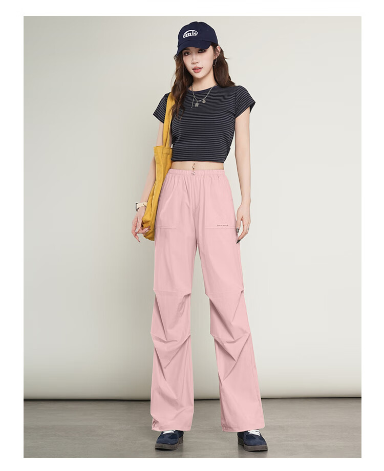 Ziyouxi Women's Cargo Pants, Summer Lightweight Ice Silk Quick-Dry Casual Wide-Leg Pants, 2026 New High-Waist Slimming Hiking Sports Trousers 19