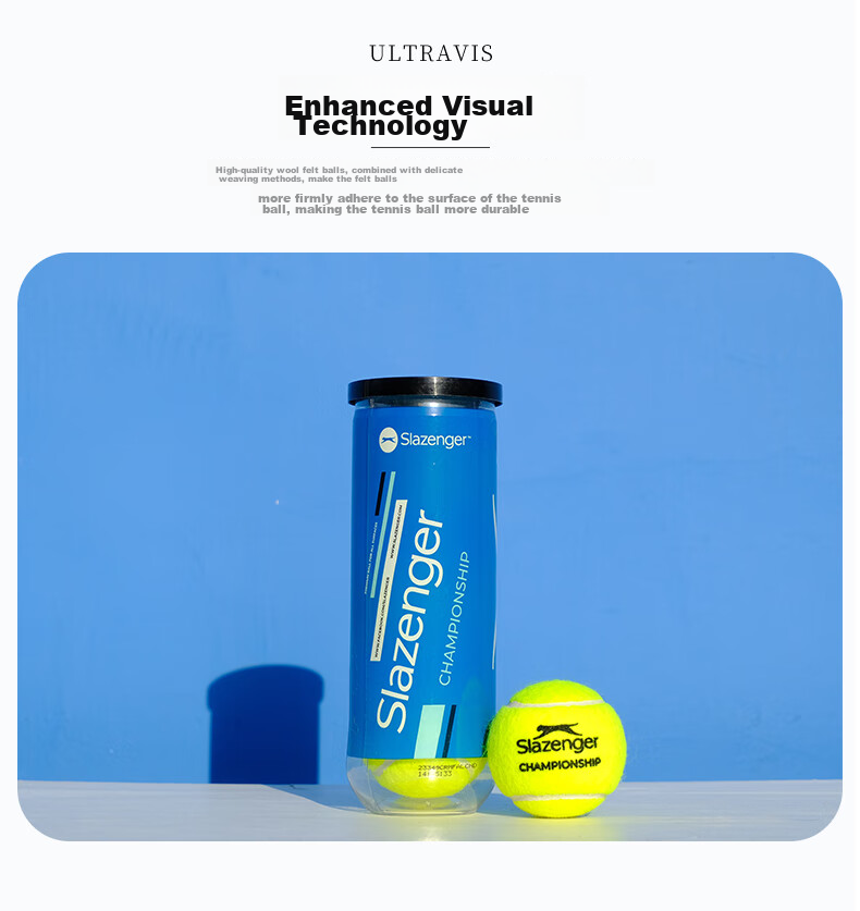 Slazenger Tennis Training And Match Balls, Rubber Canister with 3 Balls, STB340966 4